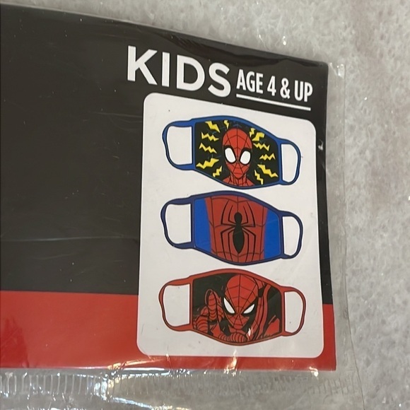 Marvel Spider-Man cloth face mask New kids 4 and up 3pc - Picture 2 of 5